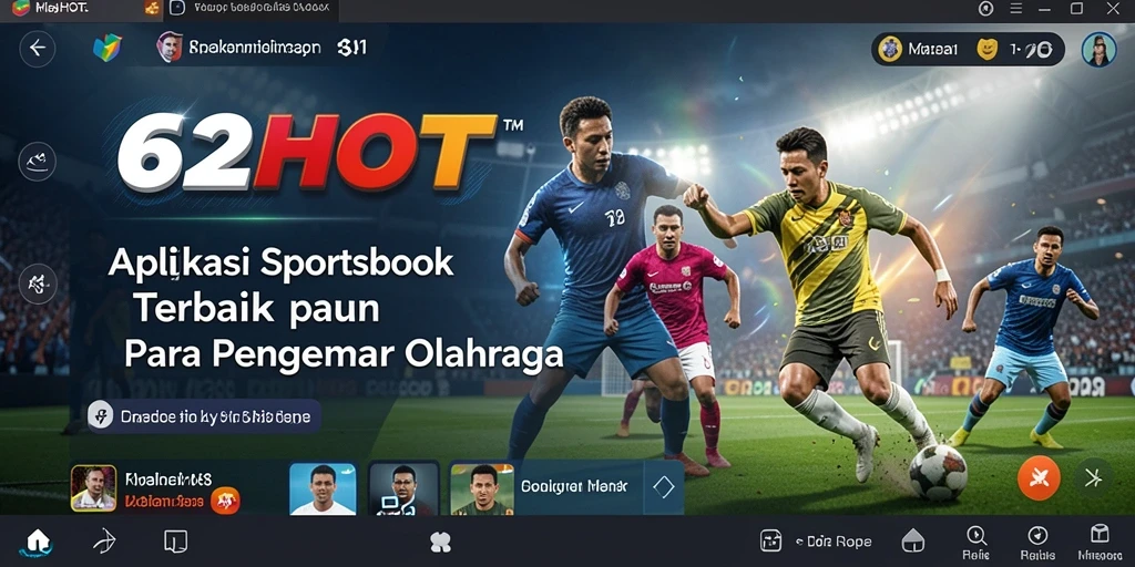Tangkapan layar gameplay Sportsbook di 62HOT menampilkan taruhan langsung.