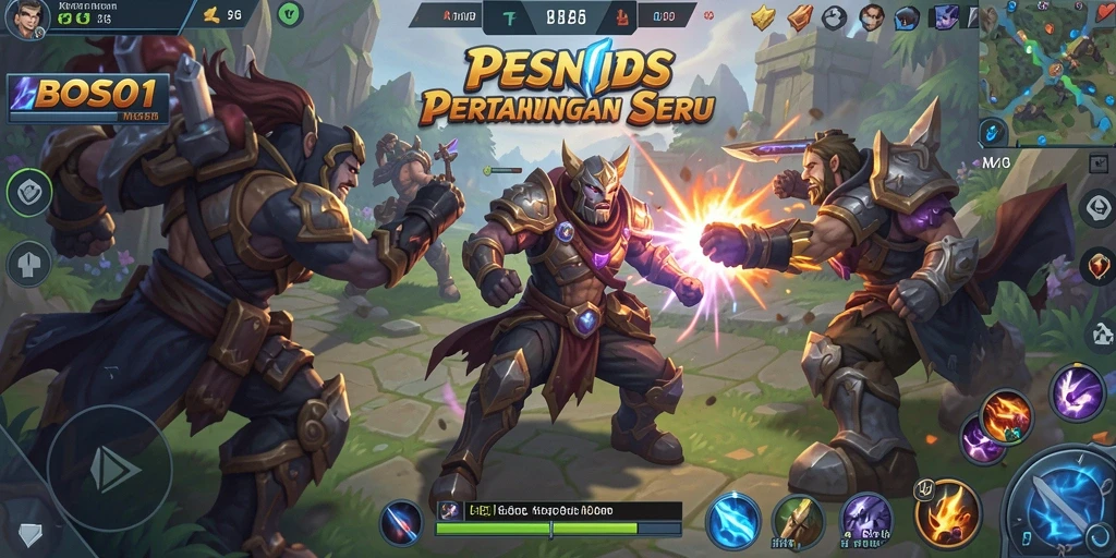 Tangkapan layar gameplay seru dalam aksi MOBA.