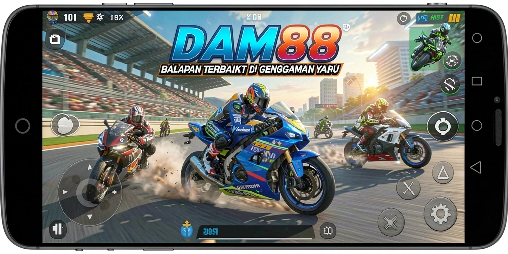 Tampilan gameplay seru dari balapan motor di DAM88
