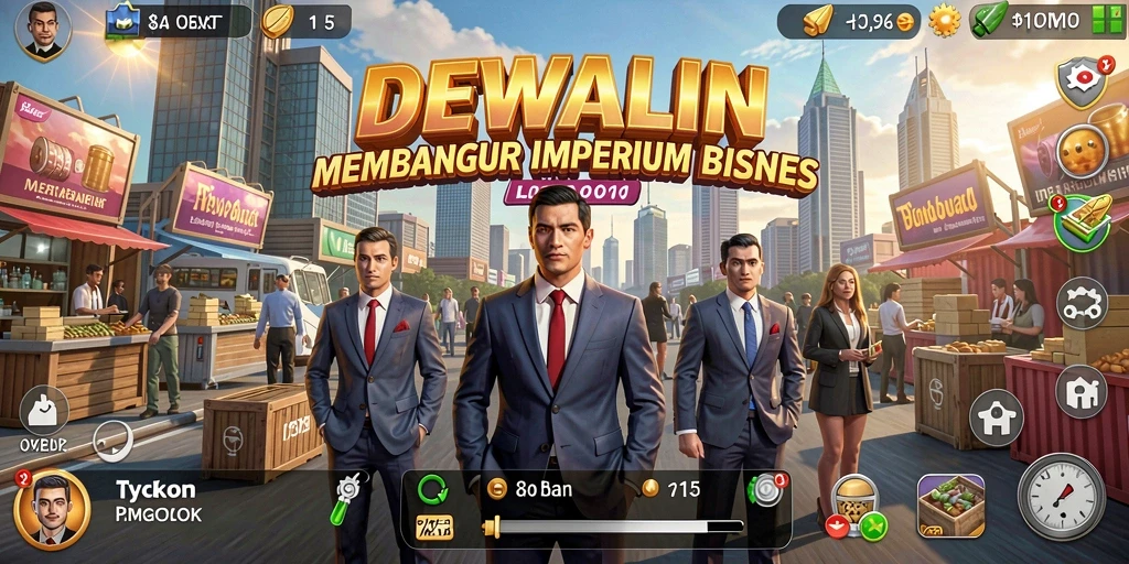 Gameplay seru DEWALIN dalam mengelola bisnis Tycoon.