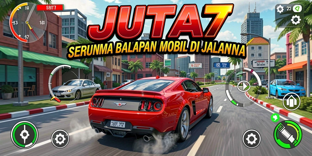 Screenshot menampilkan gameplay balap yang seru dan menantang di JUTA7.