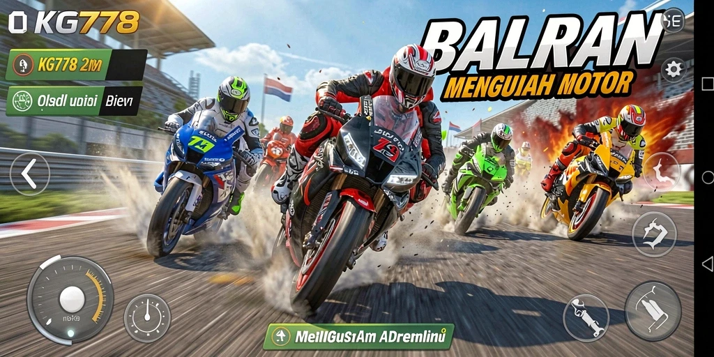 Gameplay KG778 yang menegangkan di lintasan balap motor.