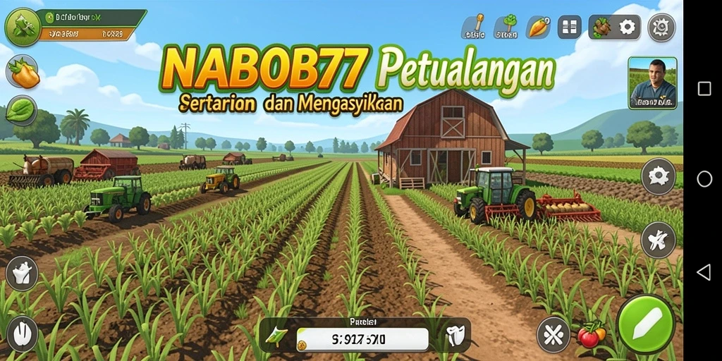 Screenshot gameplay NABOB77 yang menampilkan aktivitas bertani yang seru.