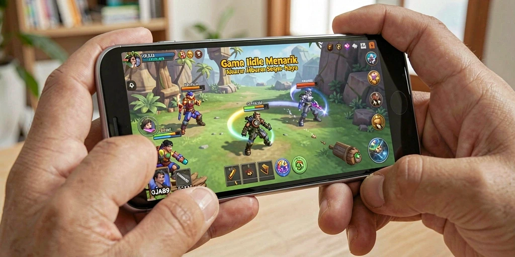 Tampilan gameplay OJA89 yang memukau dengan karakter unik dan latar belakang warna-warni.