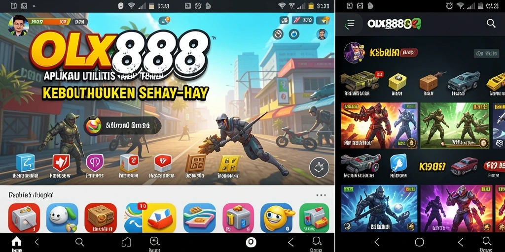 Screenshot utama OLX888 yang menunjukkan fitur-fitur utilitas yang bermanfaat.
