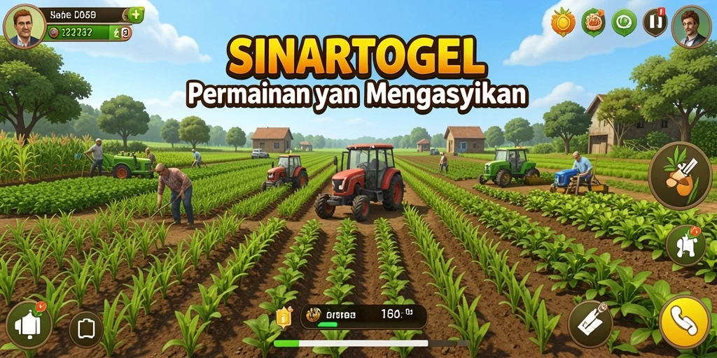 Screenshot gameplay SINARTOGEL menampilkan aktivitas bertani yang seru.