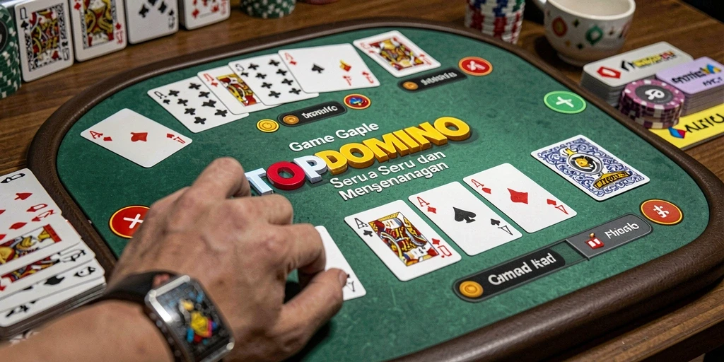 Screenshot gameplay TOPDOMINO yang menampilkan momen seru bermain Gaple.